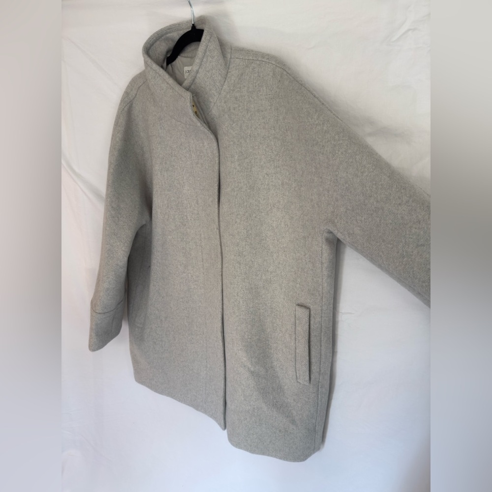 NWOT J.Crew Wool City Coat Gray Plus Size 22 Long Zip Up Neutral Winter Chic New - Picture 4 of 16